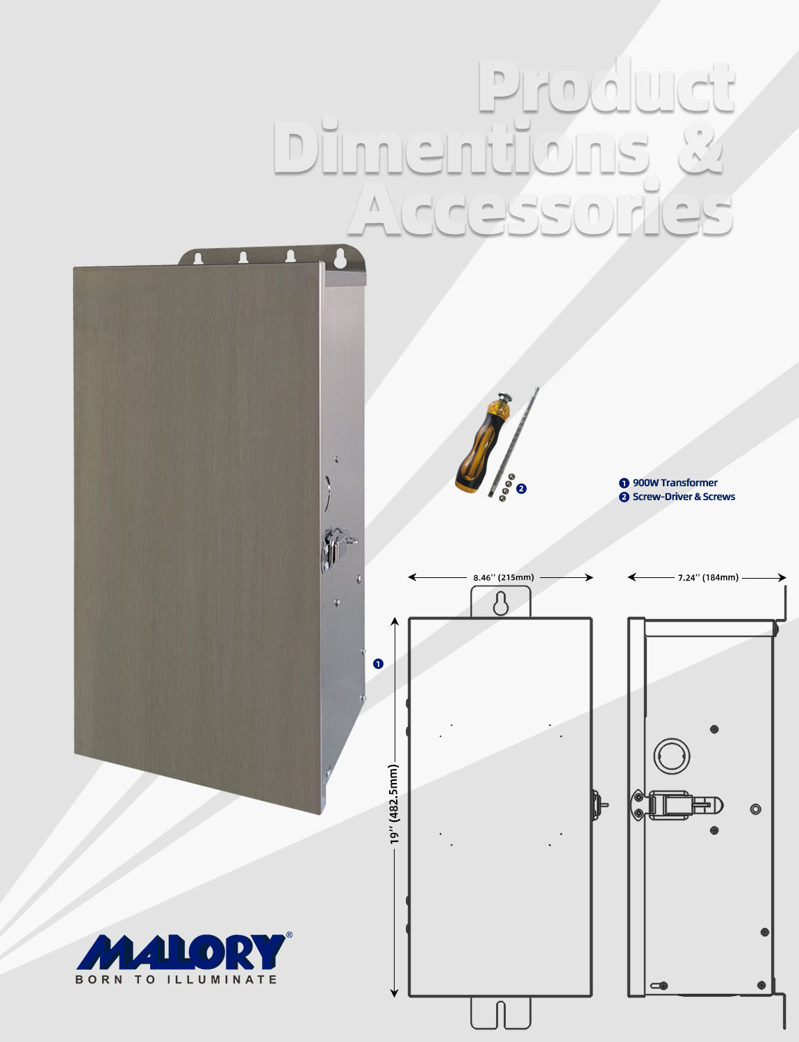 MALORY 900W Low Voltage Multi-Tap Landscape Lighting Transformer – 120V to 12V-22V Outdoor Power Supply (MLR-T05)