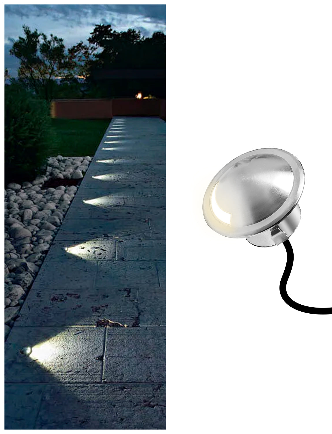 MALORY Stainless Steel 4W 12V Recessed LED Deck Light Step Stair Lights Round Top-(MLR-SSG08~09)