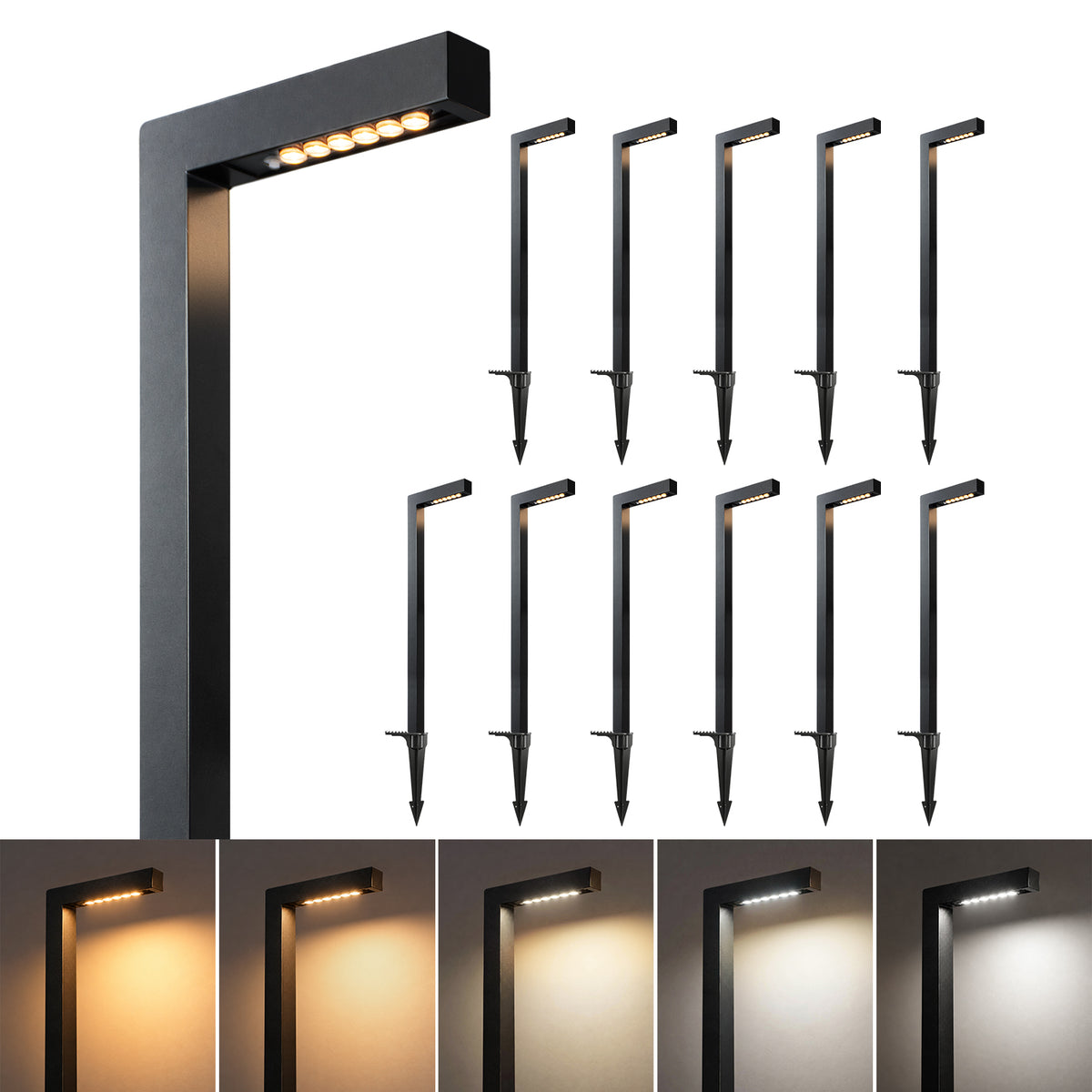 Malory MLR-P09 Modern Low Voltage LED Path Light – 5CCT Selectable & Dimmable