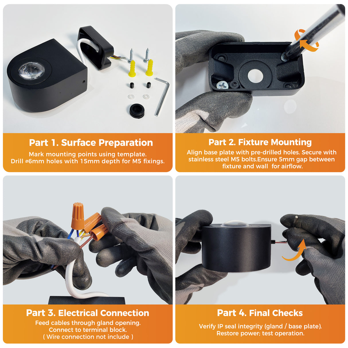 MALORY Wall Lights Outdoor 8W, 3000K 705 LM Modern Porch Light, Up Down Lights, Matte Black Waterproof Wall Sconce, Aluminum, Exterior Light Fixture Wall Mount for Porch Patio Door (MLR-W01)