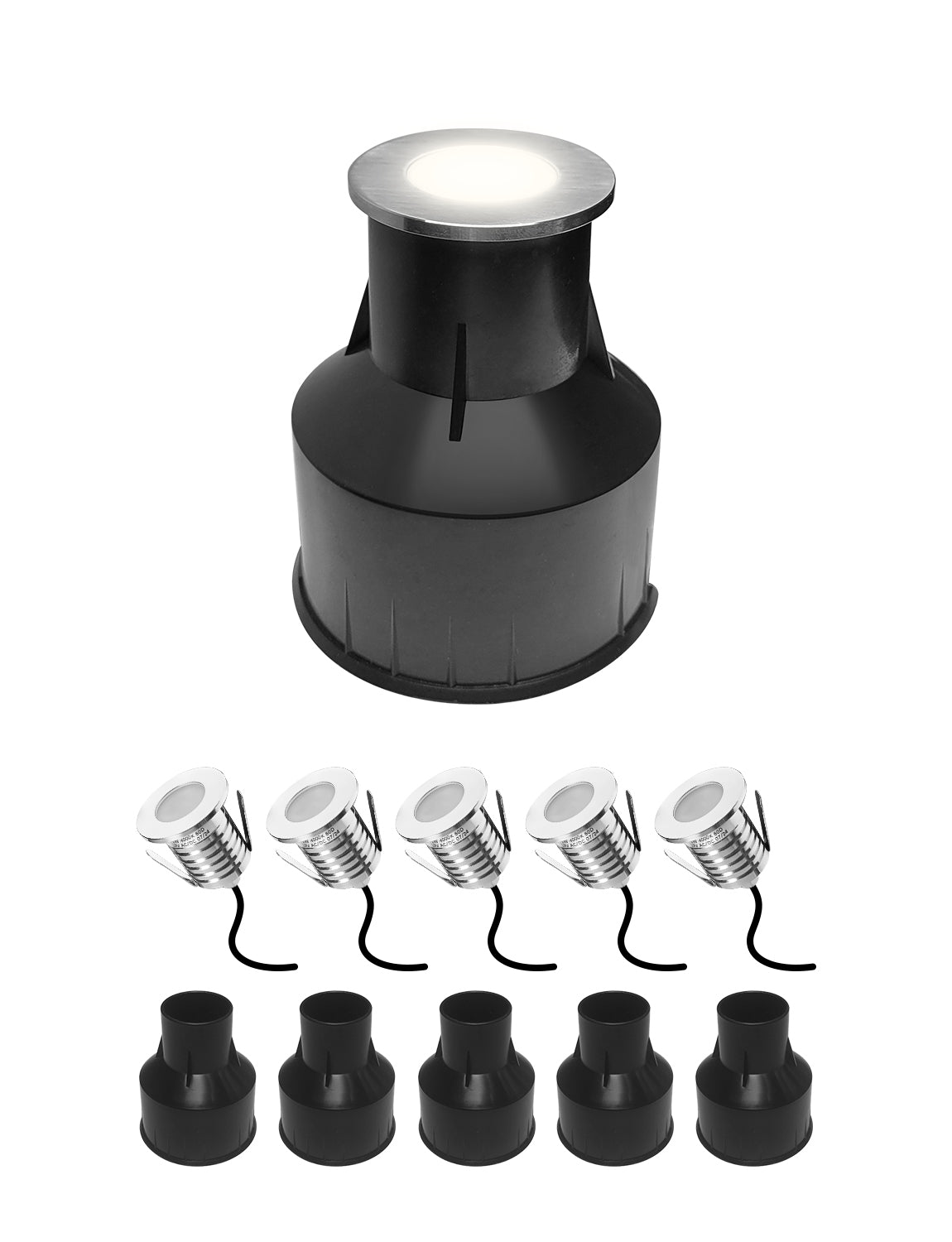 MALORY Outdoor Stainless Steel 3W Low Voltage Recessed LED Deck & Step Lights 6pack (MLR-SSG01~03)