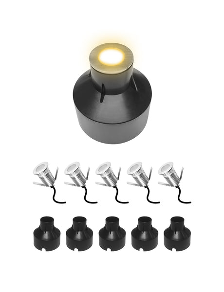 MALORY Low Voltage Stainless Steel 1W IP67 Recessed LED Deck Light 6pack (MLR-SSG04~06)
