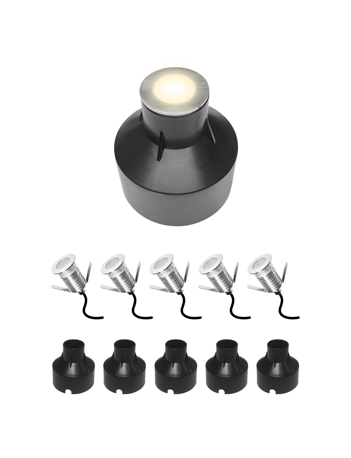 MALORY Low Voltage Stainless Steel 1W IP67 Recessed LED Deck Light 6pack (MLR-SSG04~06)