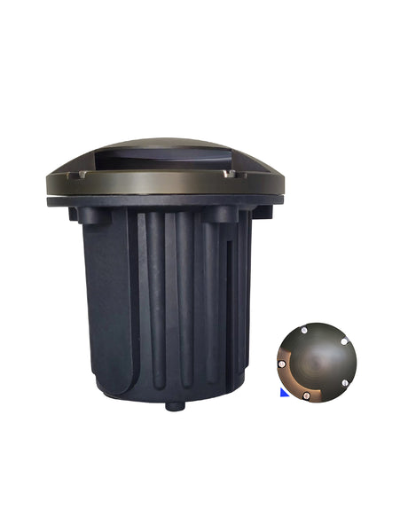 MALORY 12V Brass In-Ground Well Light with One-Direction Turret β Low Voltage Landscape Uplight(MLR-G05)