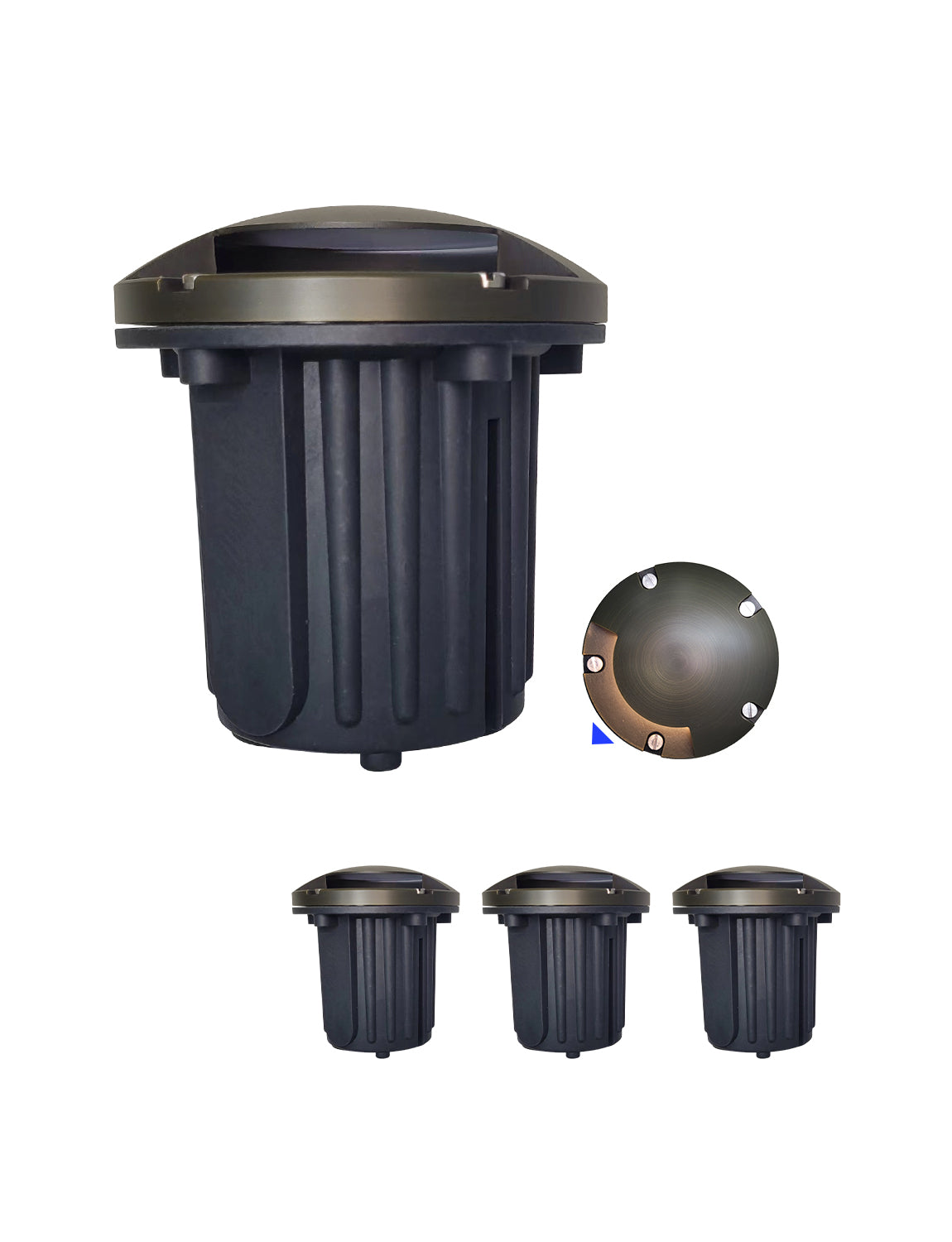 MALORY 12V Brass In-Ground Well Light with One-Direction Turret – Low Voltage Landscape Uplight(MLR-G05)