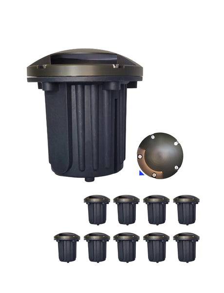 MALORY 12V Brass In-Ground Well Light with One-Direction Turret β Low Voltage Landscape Uplight(MLR-G05)