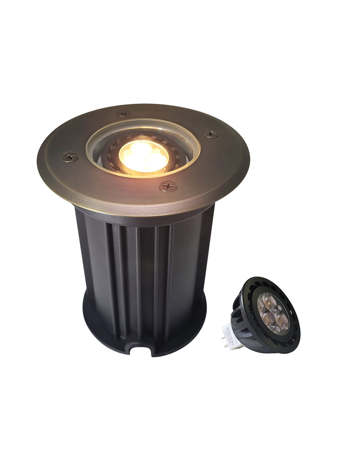 MALORY Brass Low Voltage Outdoor In Ground Well Lights Open Top (MLR-G08)