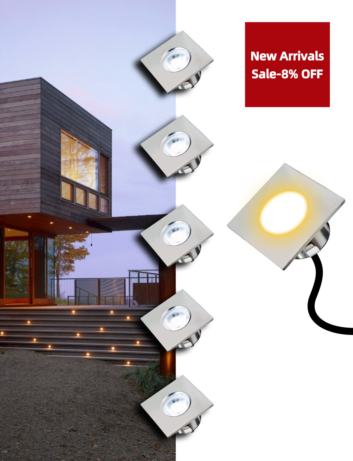 MALORY Stainless Steel 4W Low Voltage Recessed LED Deck & Step LightsοΌMLR-SSG10~12οΌ
