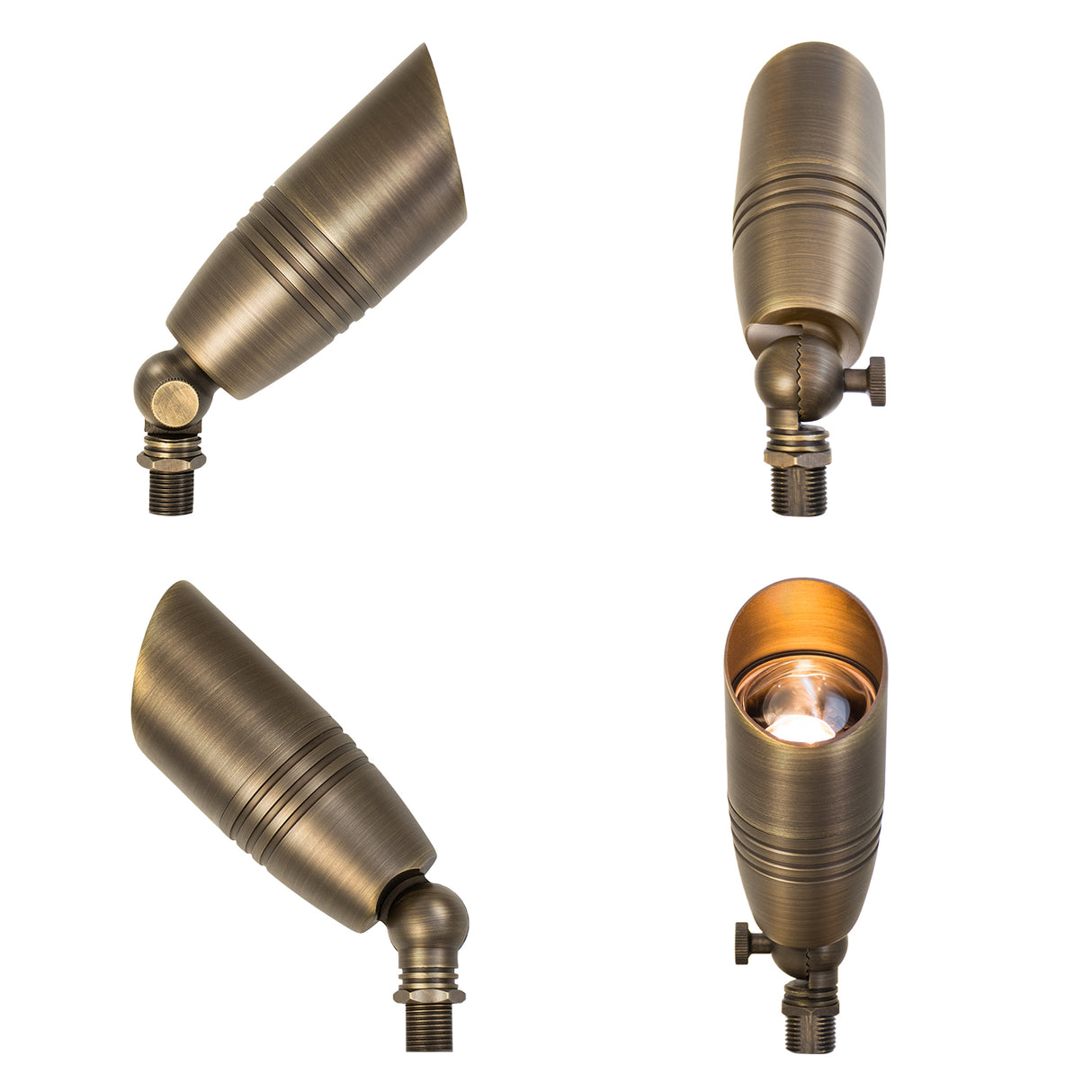 MALORY Essential 6-Light Low Voltage Brass Landscape Lighting Kit – 4 Spotlights + 2 Path Lights (MLR-K01)