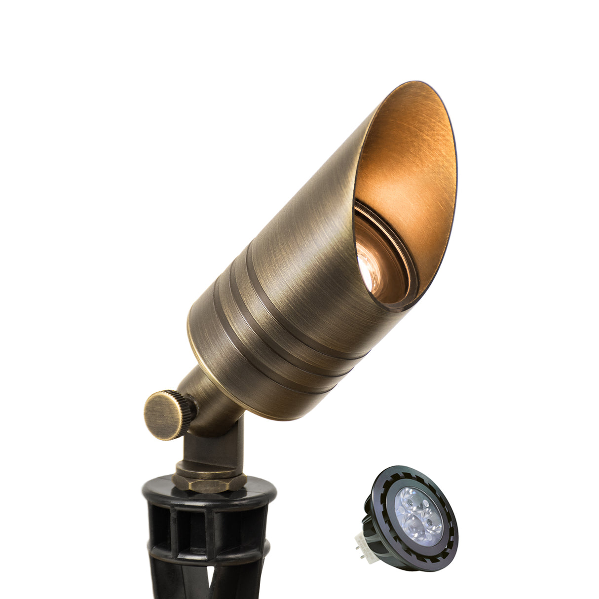 Malory MLR-S05 Solid Brass Low Voltage Landscape Spotlight,12V MR16