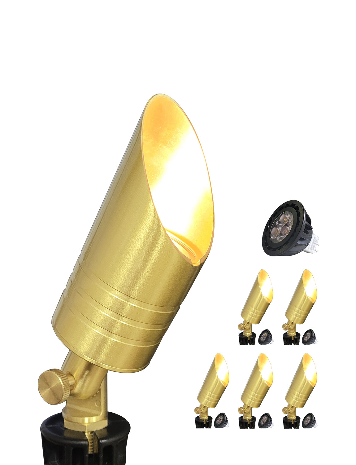 MALORY 12V Low Voltage Brass LED Spot Light (Bronze, Brass) for Outdoor Landscape(MLR-S05)