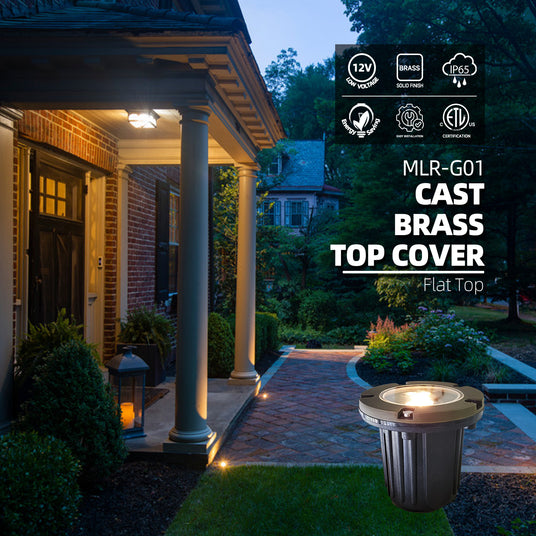 Brass inground landscape light MLR-G01 flat top for outdoor ground lighting