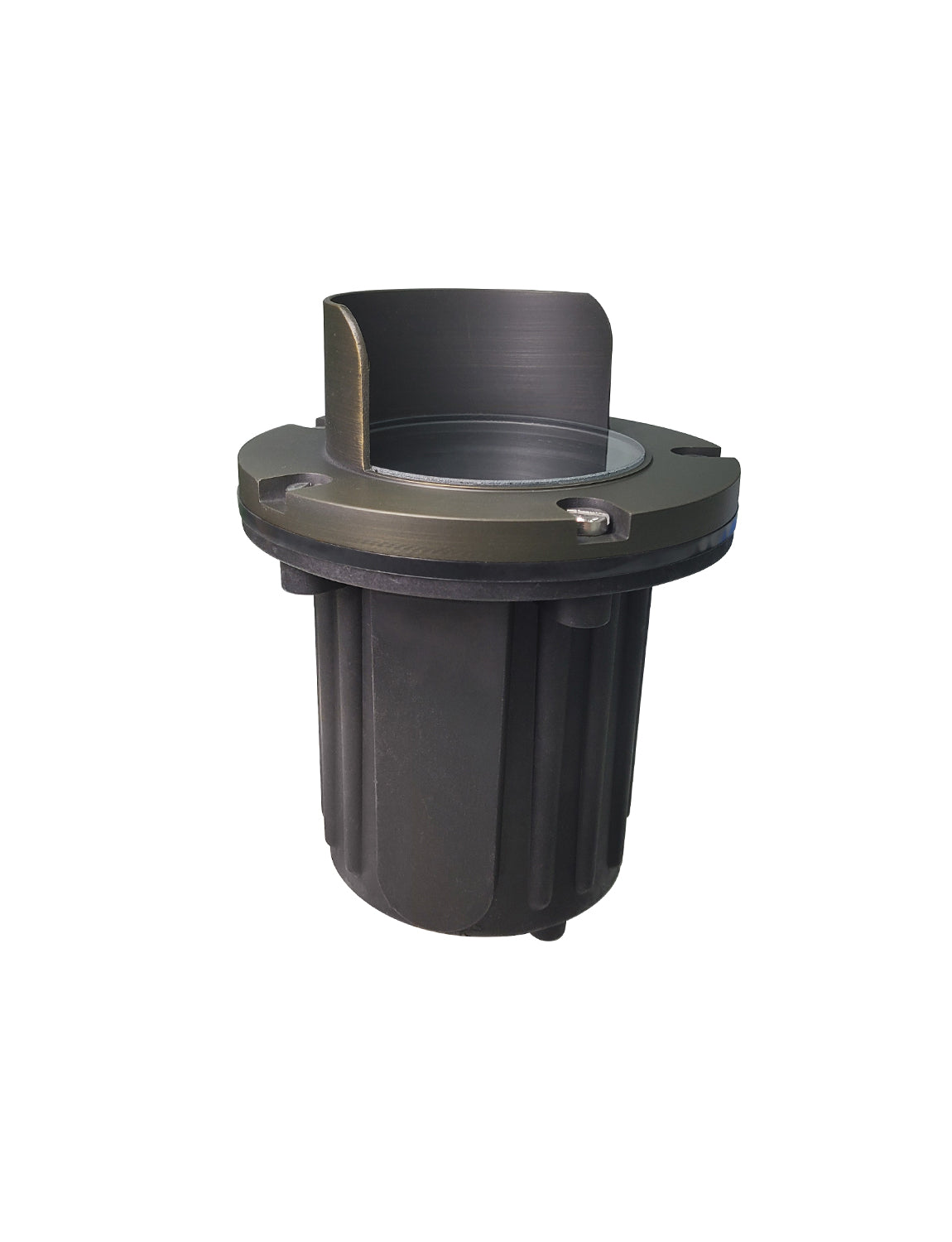 Brass inground landscape light MLR-G04 glare shield top for anti-glare outdoor lighting