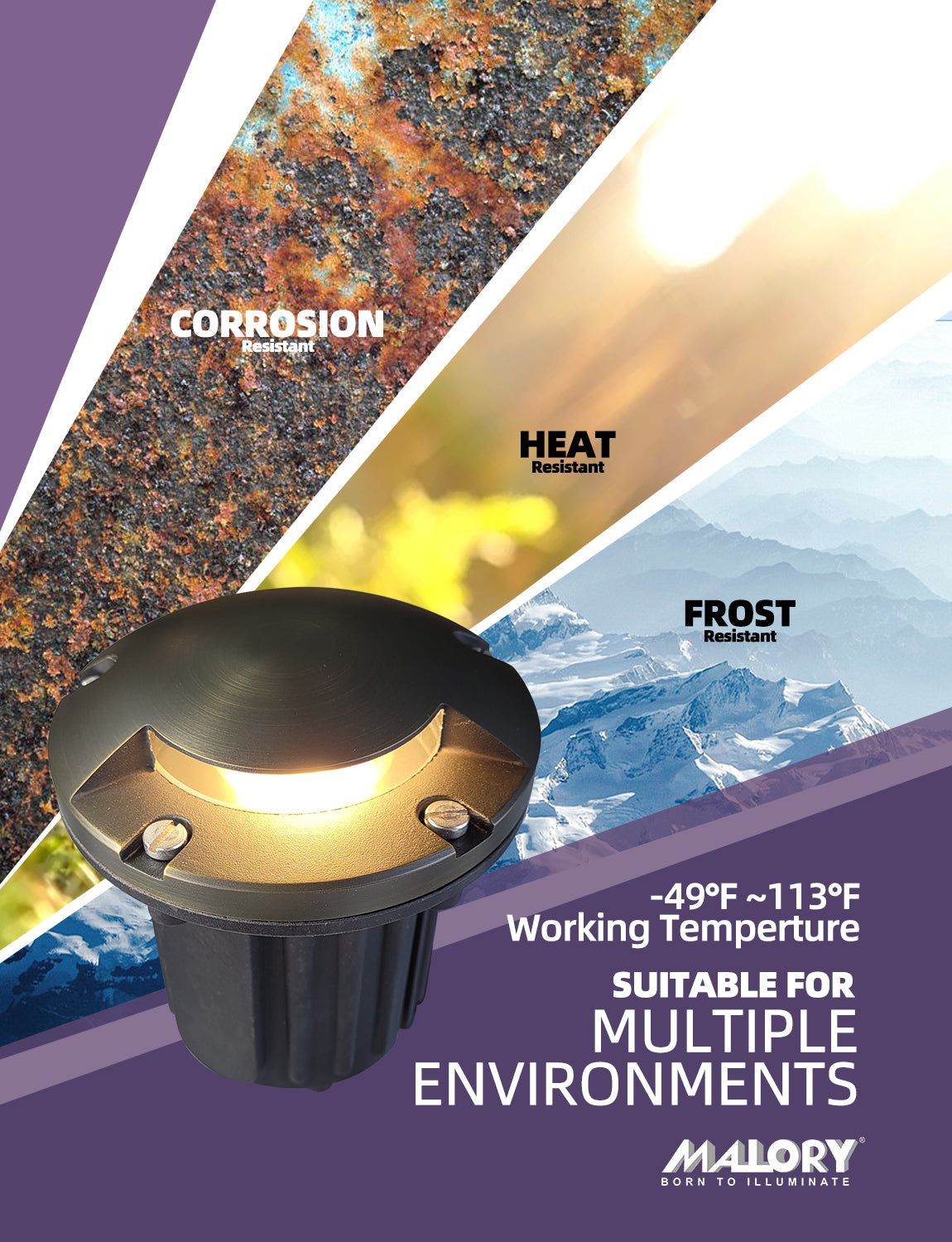 Brass inground landscape light MLR-G05 one direction turret for accent lighting