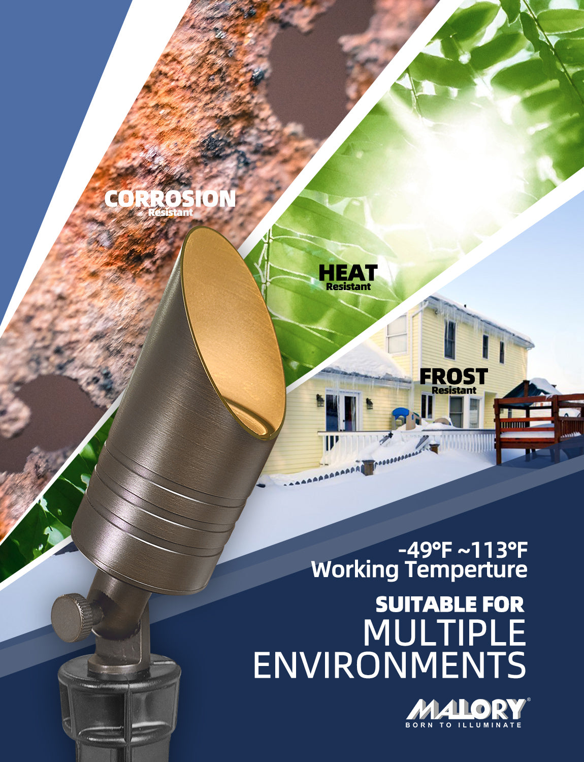 Solid brass landscape spot light MLR-S05 for outdoor accent lighting