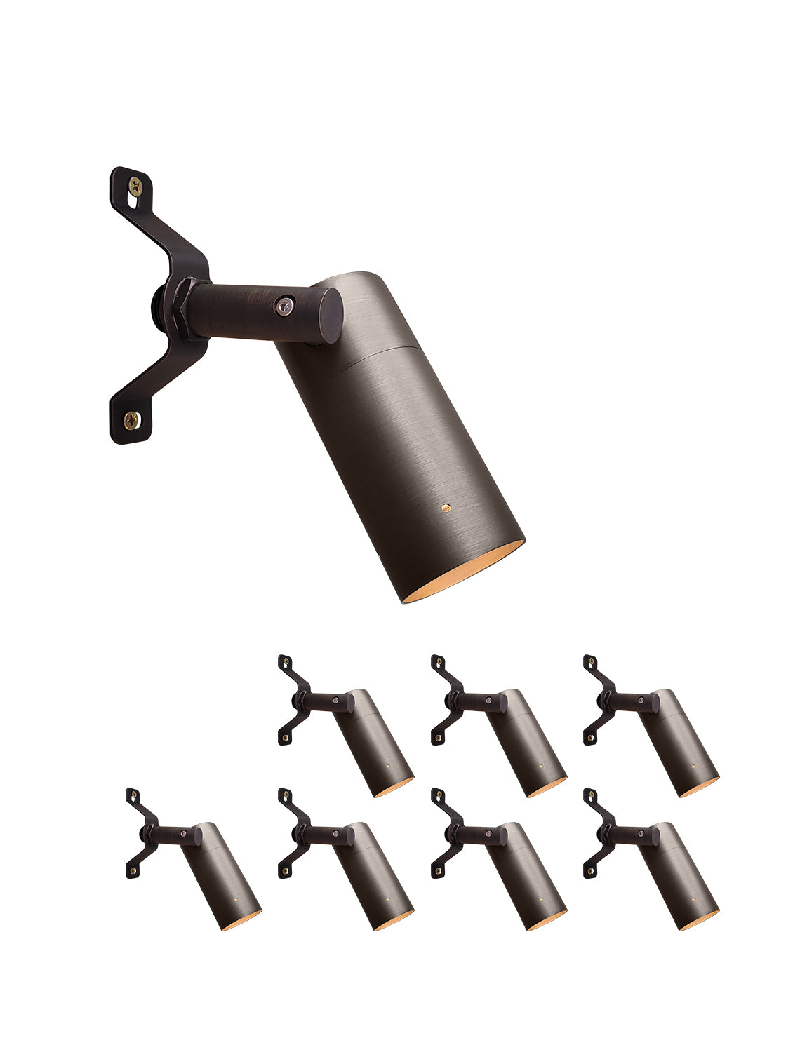 Brass outdoor low voltage LED down light front view