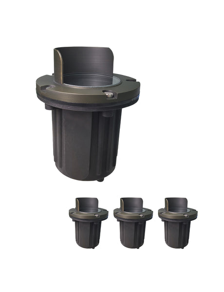 MALORY Brass In-Ground Well Light with Glare Shield β Low Voltage Waterproof Landscape Uplight (MLR-G04)