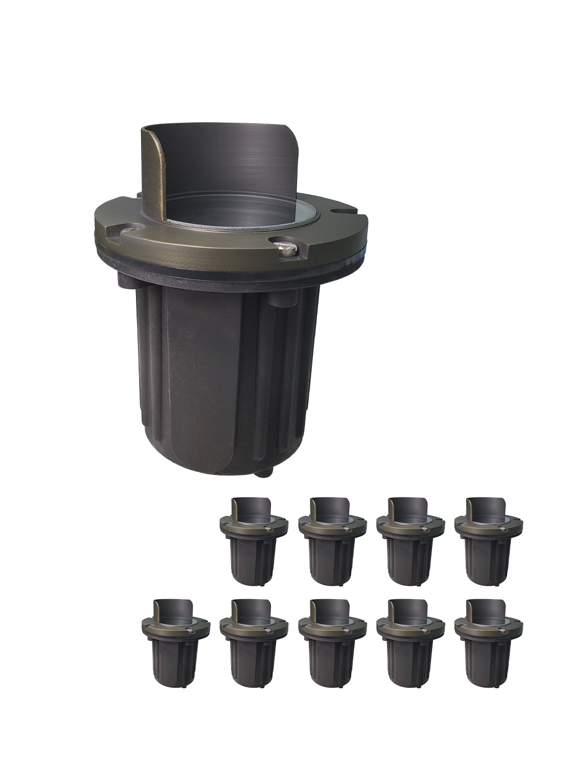 MALORY Brass In-Ground Well Light with Glare Shield β Low Voltage Waterproof Landscape Uplight (MLR-G04)