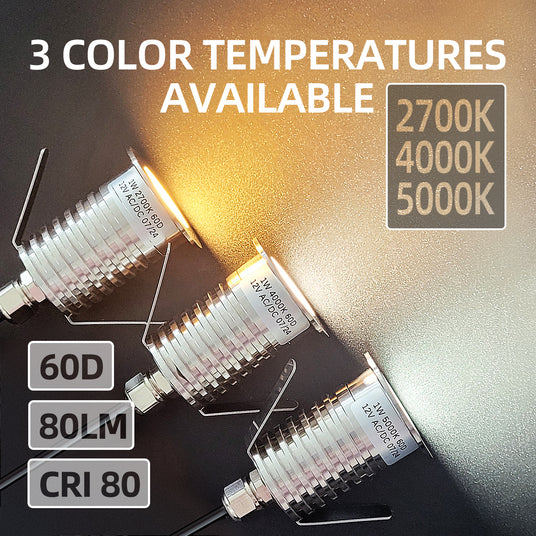 LED recessed deck step lights 1W for stair and step lighting