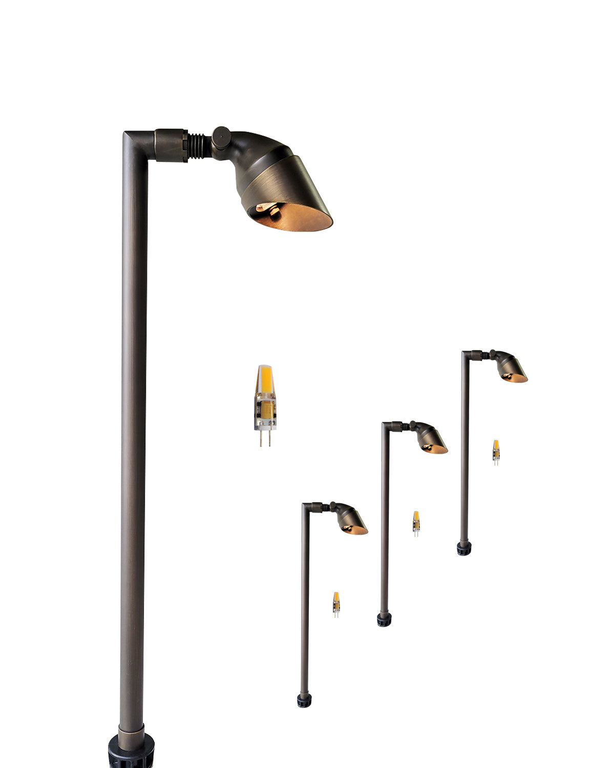 MALORY Brass Low Voltage Path Light β Outdoor Landscape Lighting for Walkways, Lawns, and Driveways (MLR-P06)