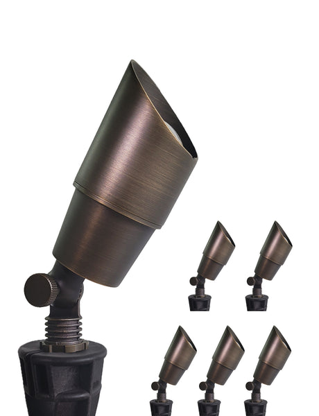 MALORY Brass Low Voltage LED Outdoor Landscape Spotlight Garden Patio Trees (MLR-S01)
