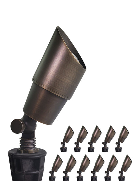MALORY Brass Low Voltage LED Outdoor Landscape Spotlight Garden Patio Trees (MLR-S01)