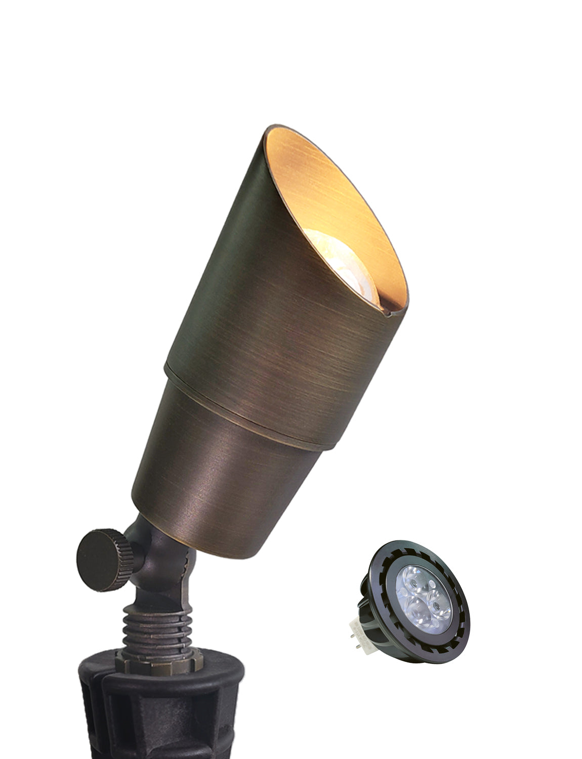 MALORY Brass Low Voltage LED Outdoor Landscape Spotlight Garden Patio Trees (MLR-S01)