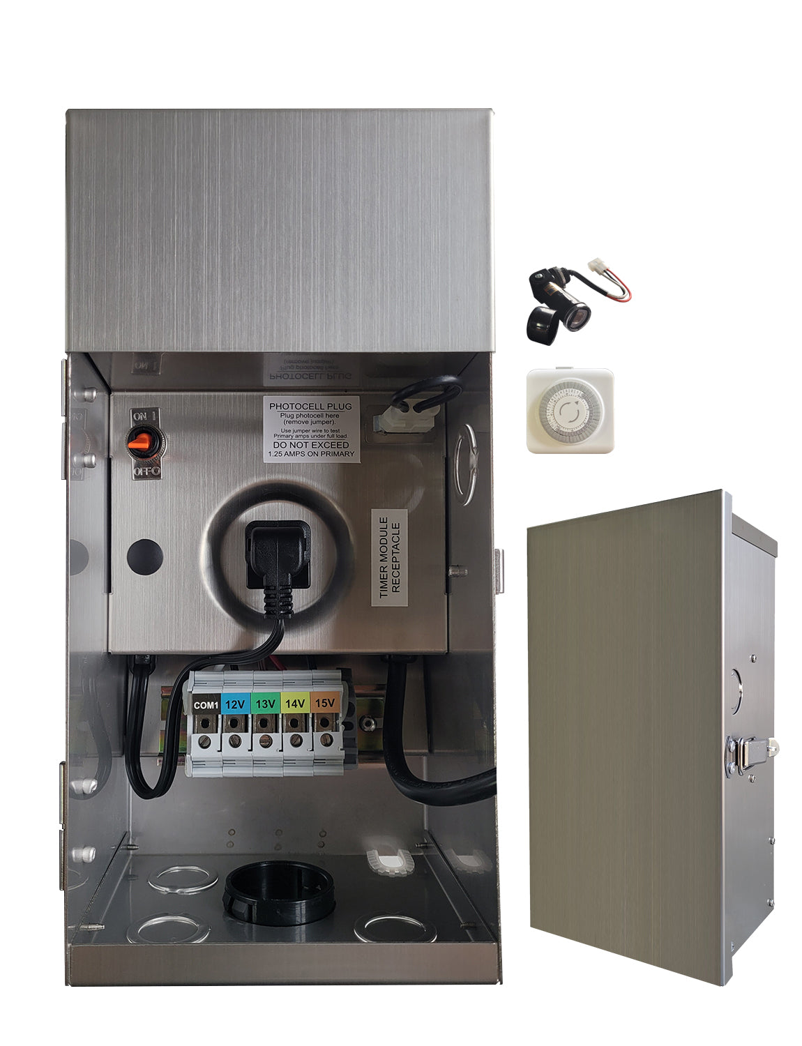 MALORY 150W Low Voltage Landscape Transformer β Waterproof Multi-Tap Power Supply (12Vβ15V) for Outdoor Lighting (MLR-T02)