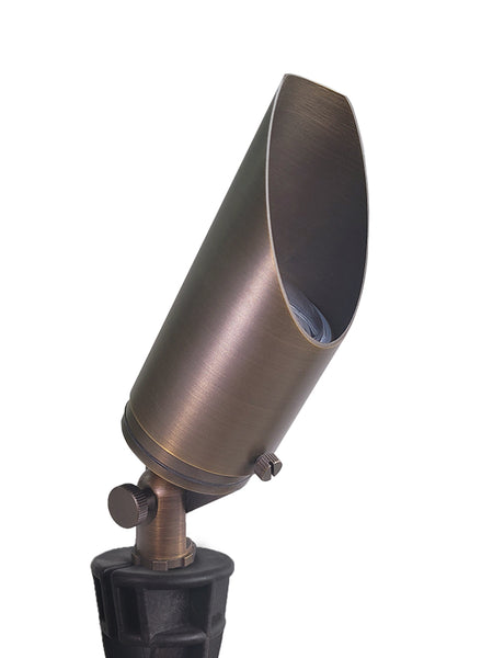 MALORY Low Voltage Led Adjustable Brass Landscape Spotlight for Backyard and Front Porch (MLR-S03)