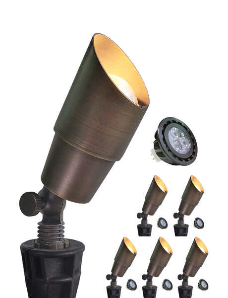 MALORY Brass Low Voltage LED Outdoor Landscape Spotlight Garden Patio Trees (MLR-S01)