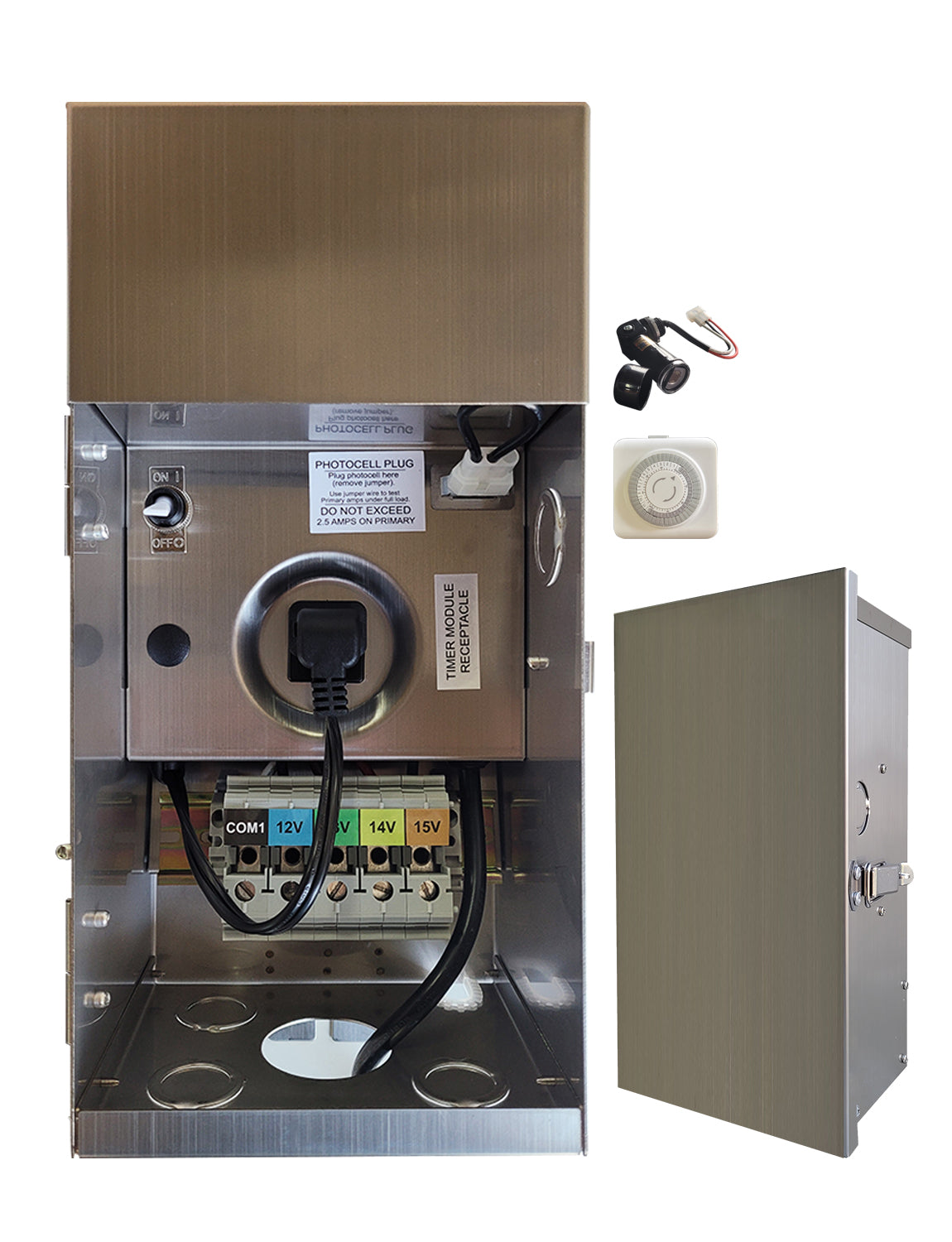 MALORY 300W Low Voltage Landscape Transformer β Waterproof Multi-Tap 12Vβ15V Outdoor Lighting Power Supply (MLR-T03)