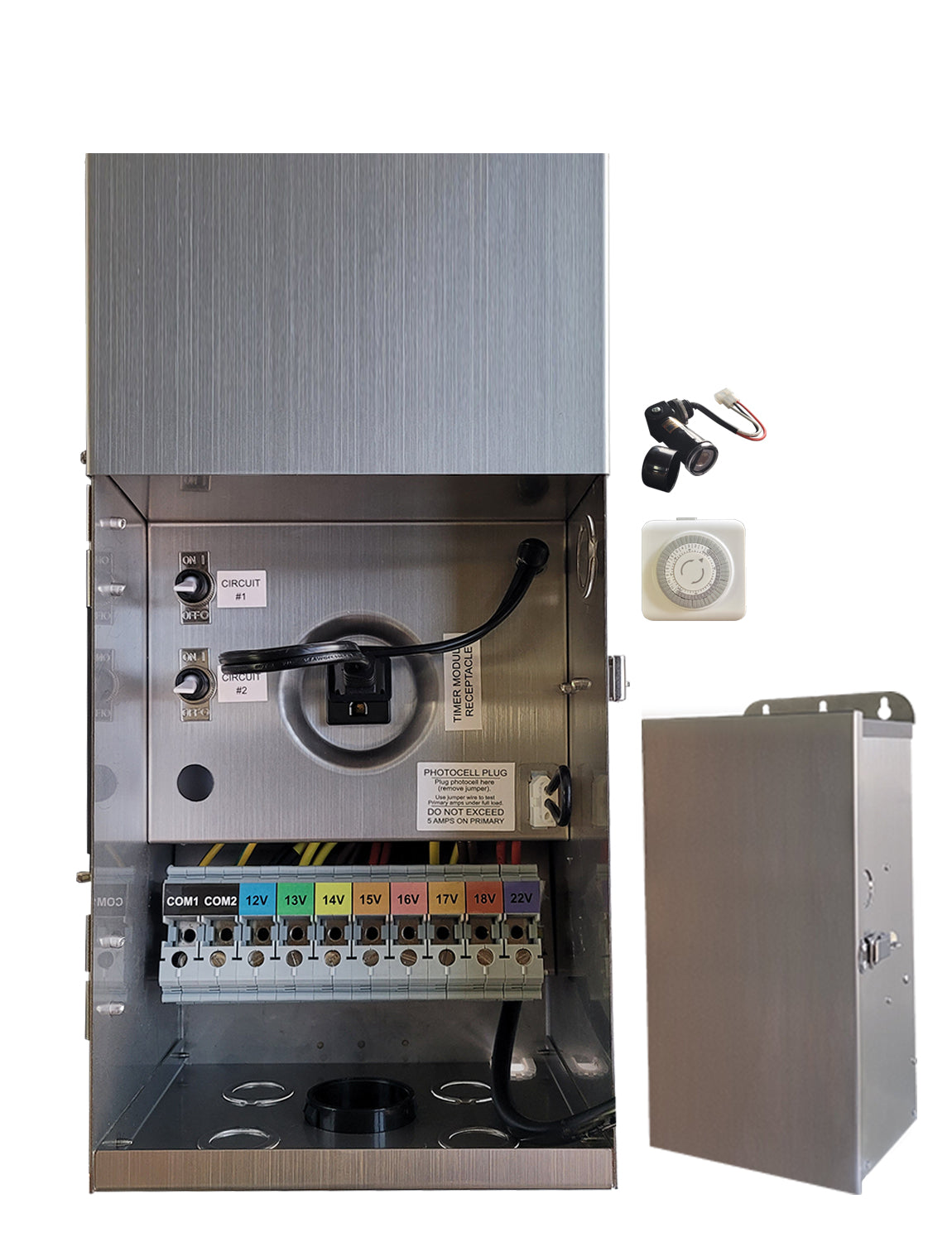 MALORY 600W Low Voltage Landscape Transformer – Multi-Tap Power Supply (12V–22V) for Outdoor Lighting (MLR-T04)