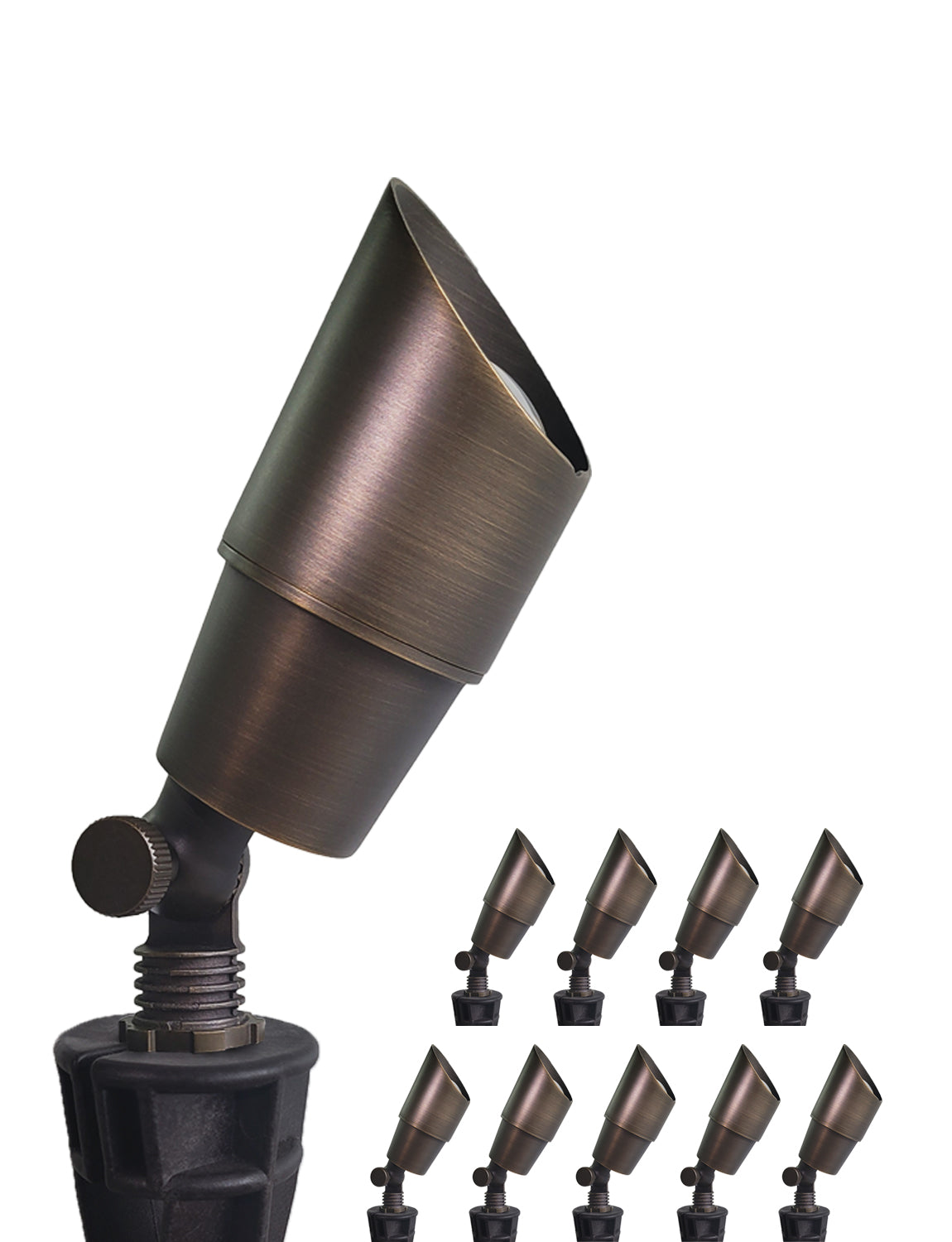 Brass landscape spot light MLR-S01 with adjustable head for outdoor lighting