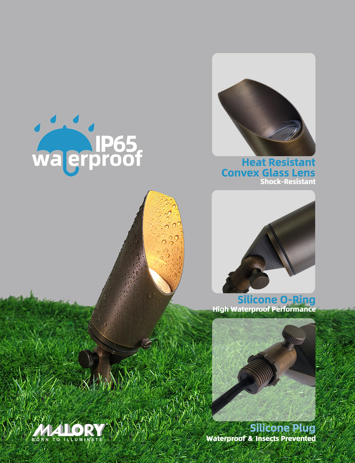 Brass outdoor landscape spot light MLR-S03 for garden and yard lighting