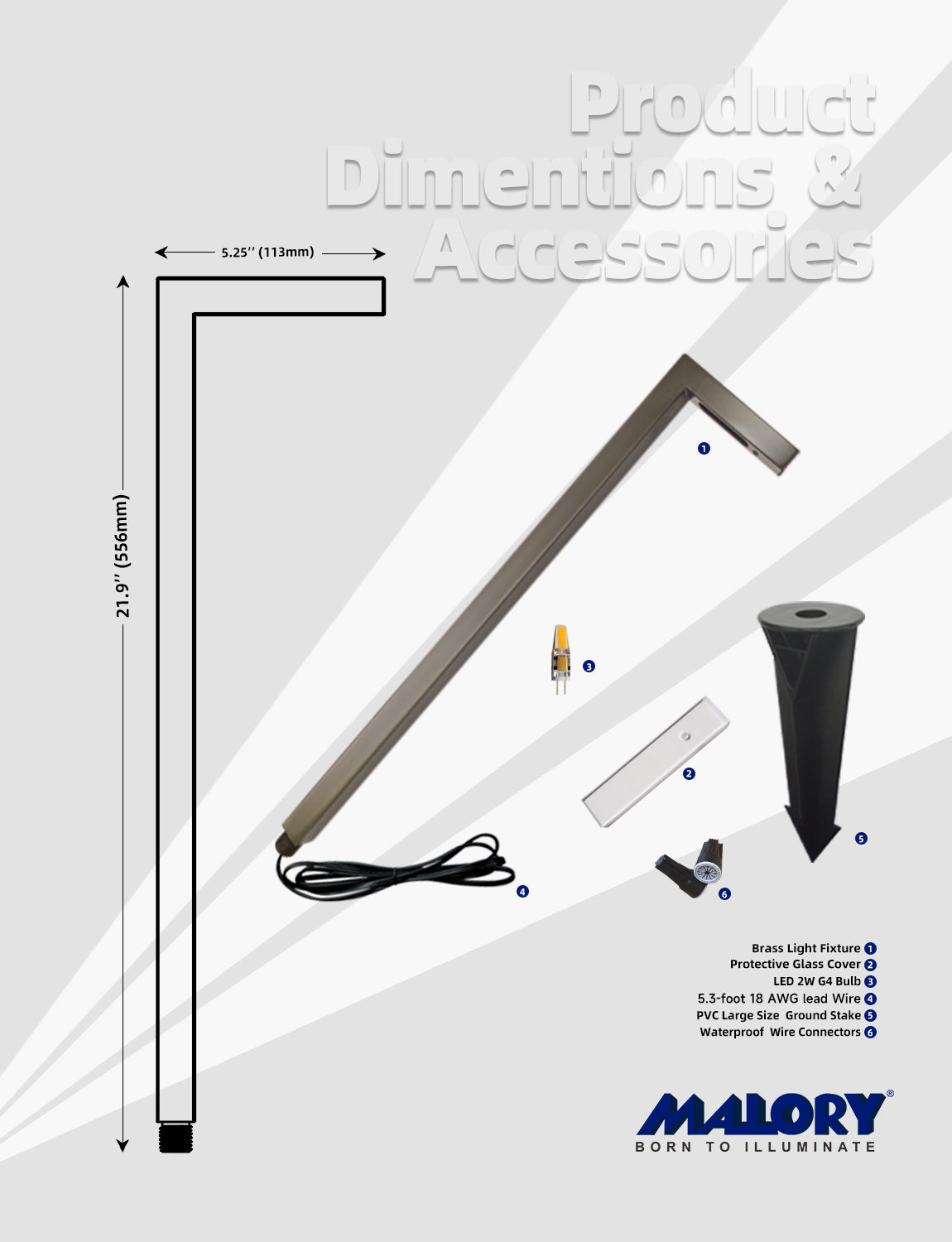 Detailed view of brass path light housing MLR-P02