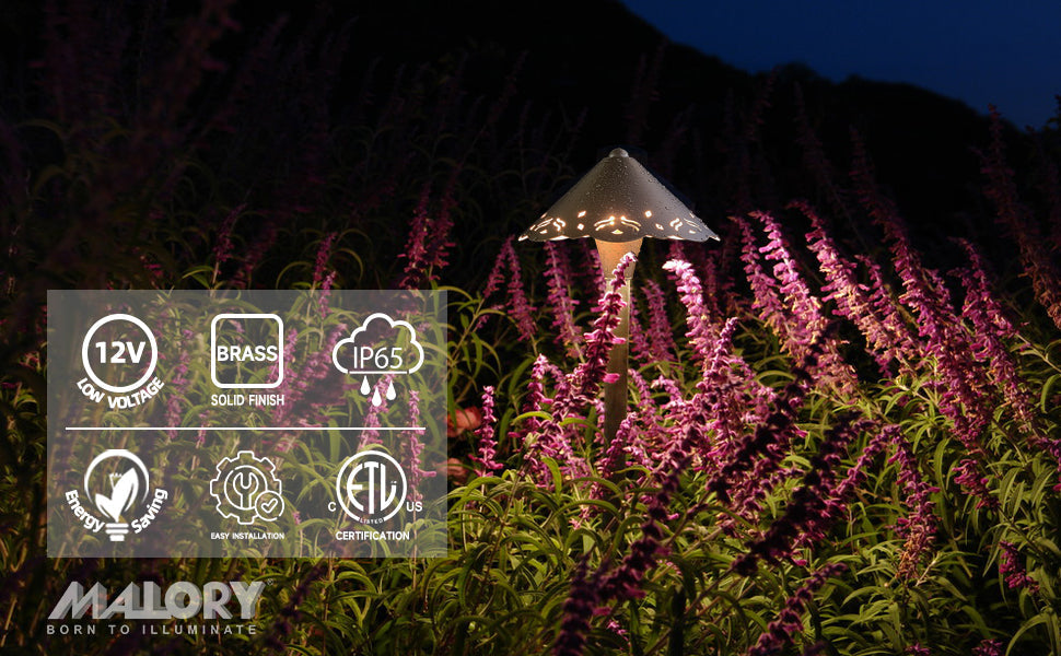 MALORY Brass Low Voltage Path Light: A Timeless Choice for Outdoor Landscape Lighting