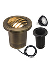 MALORY Full Brass In-Ground Anti-Glare Well Light with 7W MR16 Bulb – Low Voltage Waterproof Landscape Uplight (MLR-G04-2)