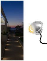 MALORY Stainless Steel 4W 12V Recessed LED Deck Light Step Stair Lights Round Top-(MLR-SSG08~09)