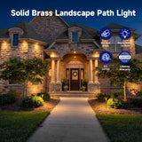 MALORY MLR-P01 Brass Low Voltage LED Path Light for Walkways & Garden