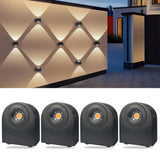 Wall Lights Outdoor 8W, 3000K 705 LM Modern Porch Light, Up Down Lights, Matte Black Waterproof Wall Sconce, Aluminum, Exterior Light Fixture Wall Mount for Porch Patio Door (2-Packs)