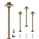 MALORY MLR-P01 Brass Low Voltage LED Path Light for Walkways & Garden