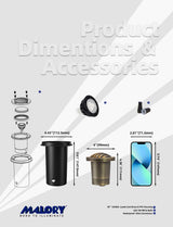 Malory MLR-G04-2 Full Brass Anti-Glare In-Ground Well Light, 7W MR16 Landscape Uplighting, Bulb Included