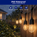 Malory 120V 50FT Outdoor Bistro String Lights – 15 COB LED Bulbs, 1W, 60 Lumens Each (MLR-ST01)