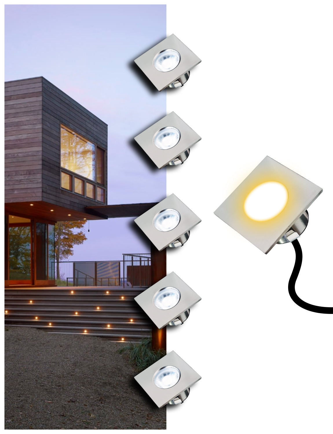 MALORY Stainless Steel 4W Low Voltage Recessed LED Deck & Step Lights（MLR-SSG10~12）