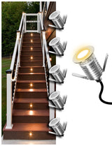 MALORY Low Voltage Stainless Steel 1W IP67 Recessed LED Deck Light 6pack (MLR-SSG04）