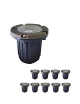 MALORY 12V Brass In-Ground Landscape Well Light with Flat Top – Low Voltage Outdoor Uplighting (MLR-G01)