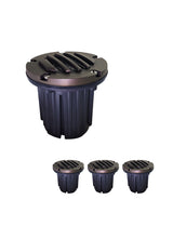 MALORY 12V Brass In-Ground Well Light with Grated Top – Low Voltage Landscape Lighting (MLR-G02)