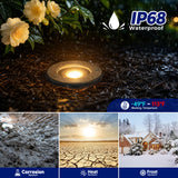 MALORY MLR-G03 Full Die-Cast Brass In-Ground Well Light, 12V Low Voltage Landscape Lighting