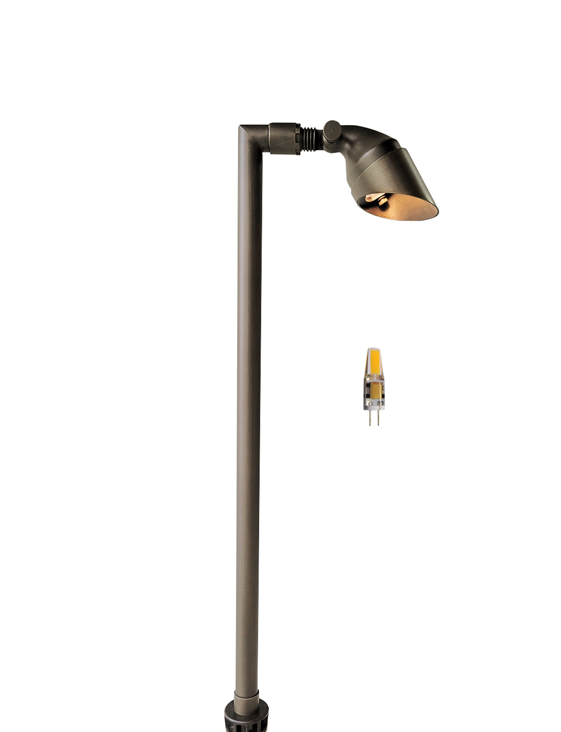 MALORY Brass Low Voltage Path Light – Outdoor Landscape Lighting for Walkways, Lawns, and Driveways (MLR-P06)