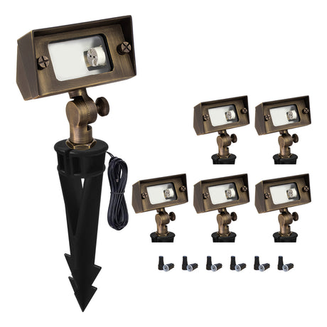 Malory MLR-F01 Die-Cast Brass Low Voltage Landscape Flood Light